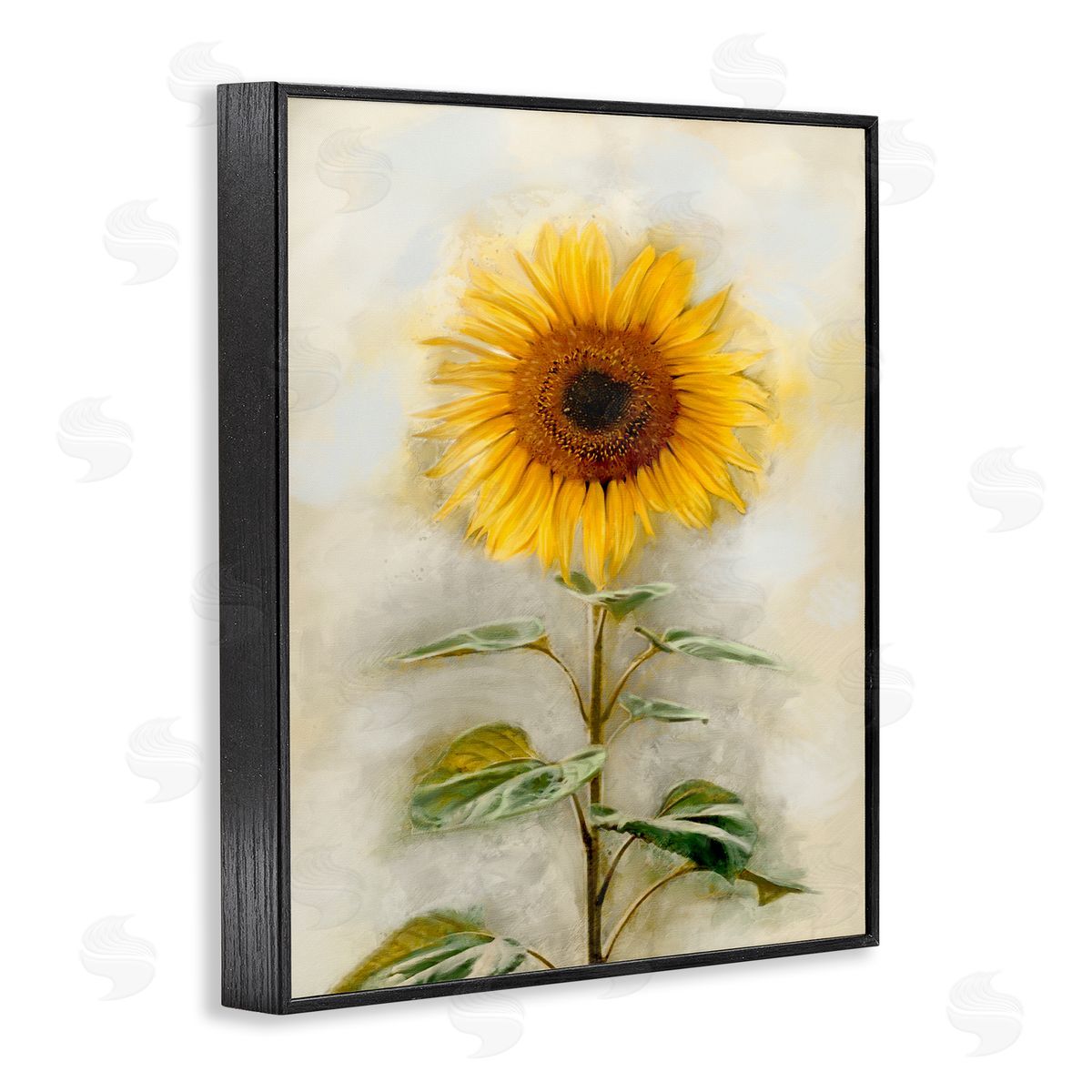 Sunflower Summer Bloom Black Frame Print Wall Art, Home Decor by Ziwei Li
