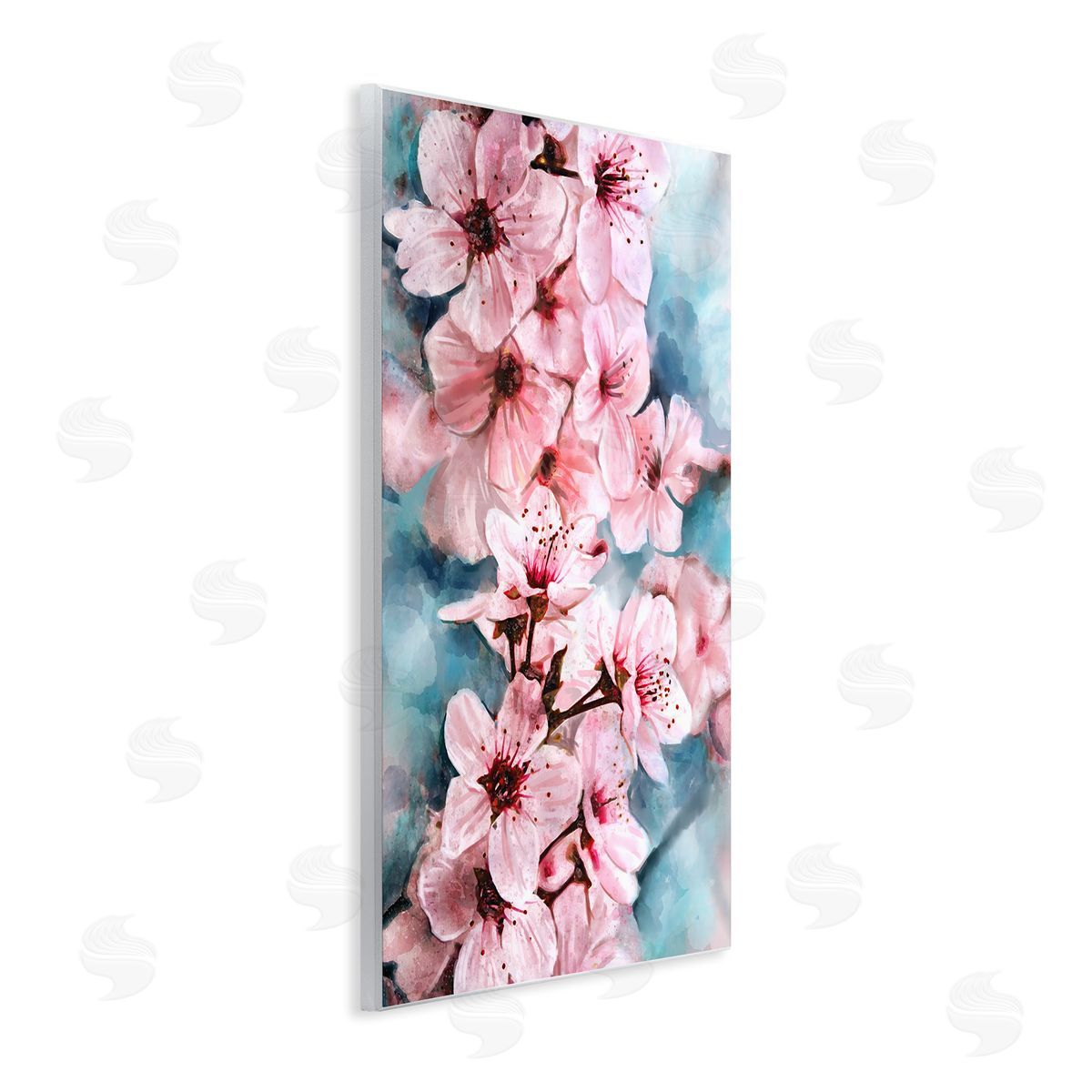 Cherry Blossom Tree Watercolor Wood Plaque Wall Art, Home Decor by Ziwei Li
