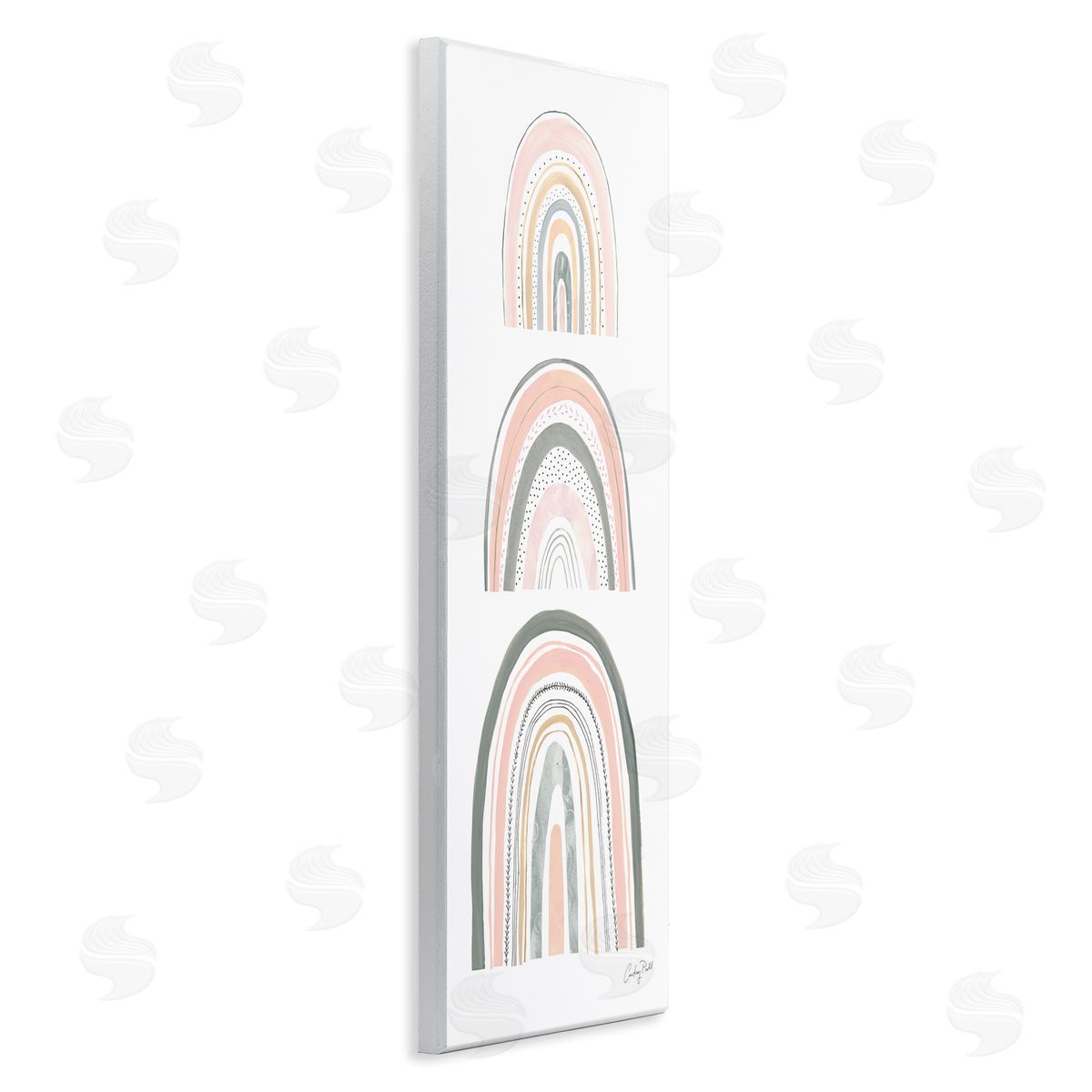 Stack of Abstract Rainbows Wood Plaque Wall Art, Home Decor by Courtney Prahl