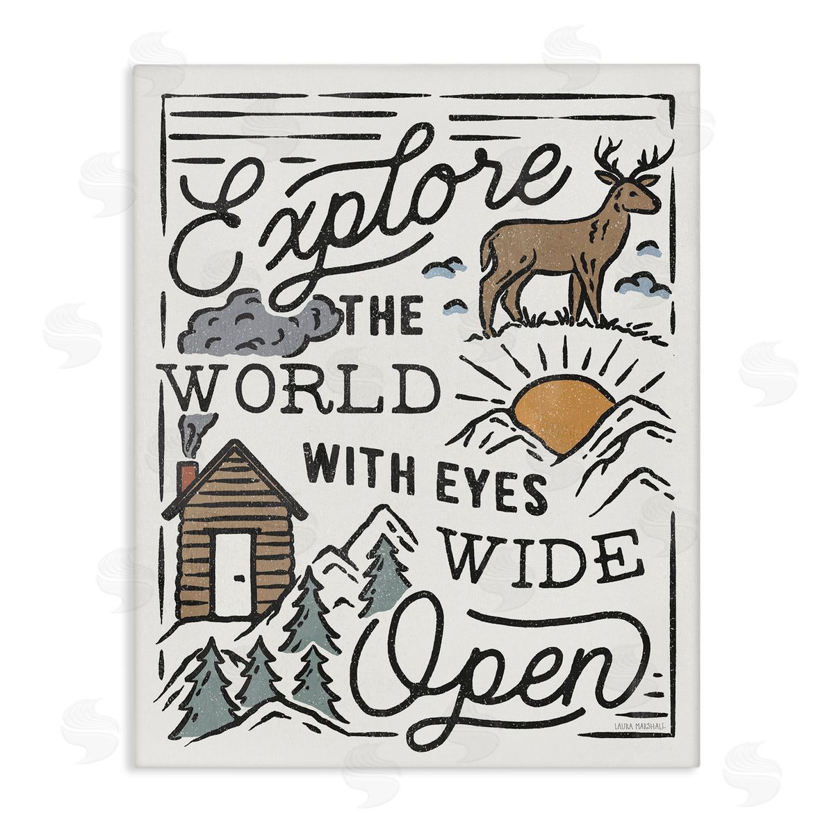 Explore with Eyes Wide Open Canvas Wall Art, Home Decor by Laura Marshall