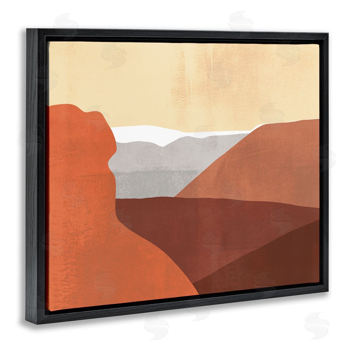 Sedona Color Block Landscape Black Floating Frame Canvas Wall Art, Home Decor by Victoria Borges