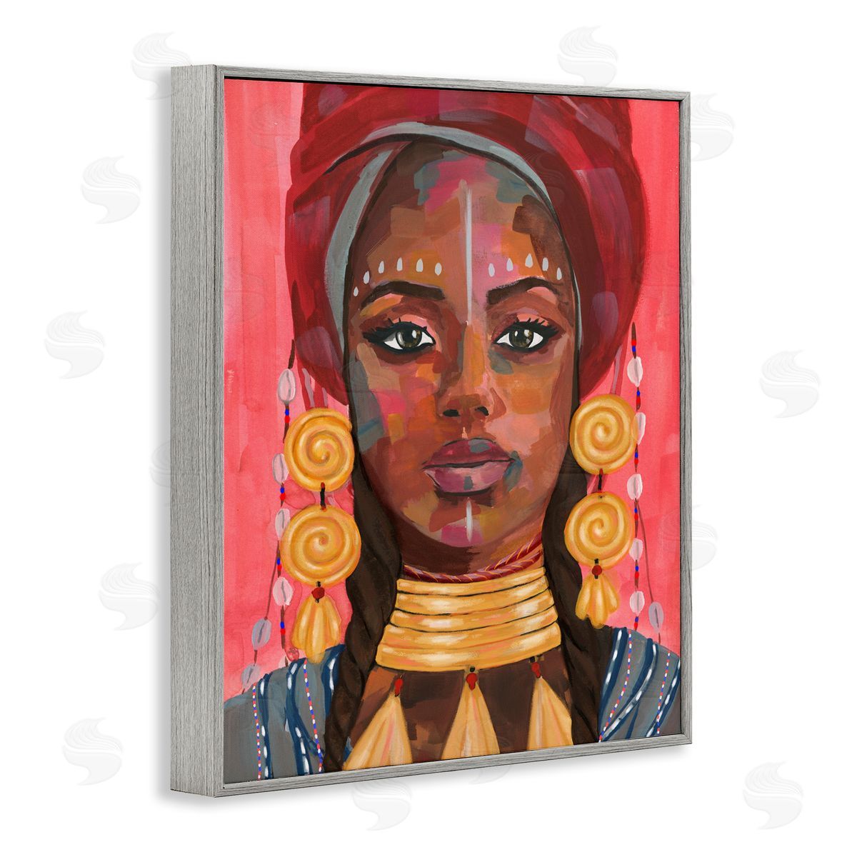 Ornament Empress Portrait Grey Frame Print Wall Art, Home Decor by Annie Warren