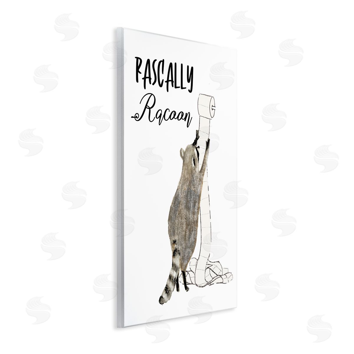 Rascally Racoon Toilet Paper Wood Plaque Wall Art, Home Decor by Victoria Barnes