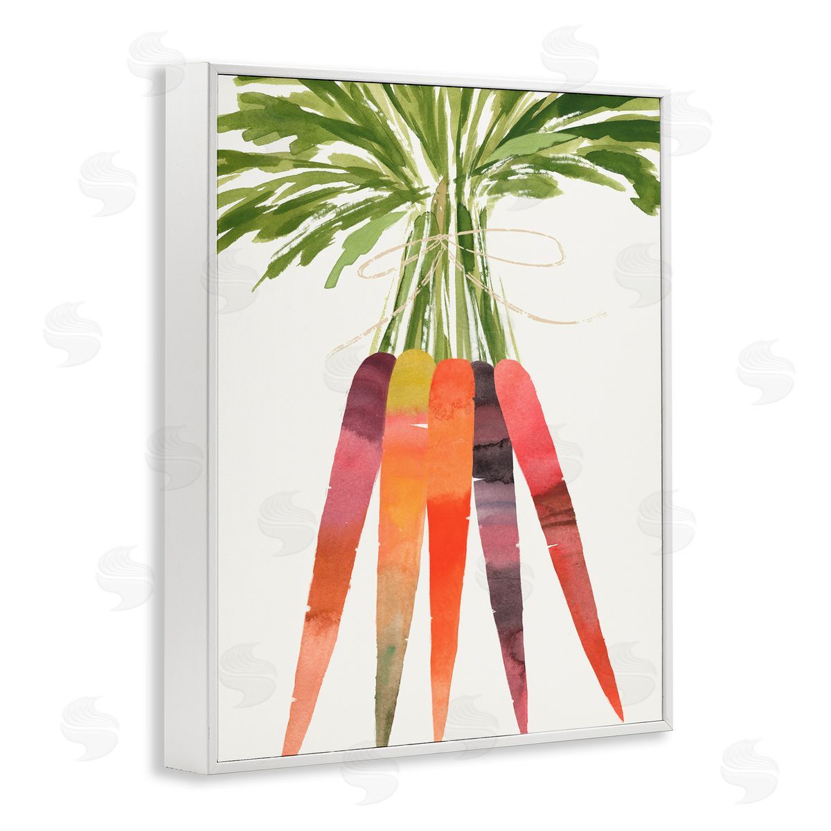 Vibrant Bunch Carrots White Frame Print Wall Art, Home Decor by Annie Warren