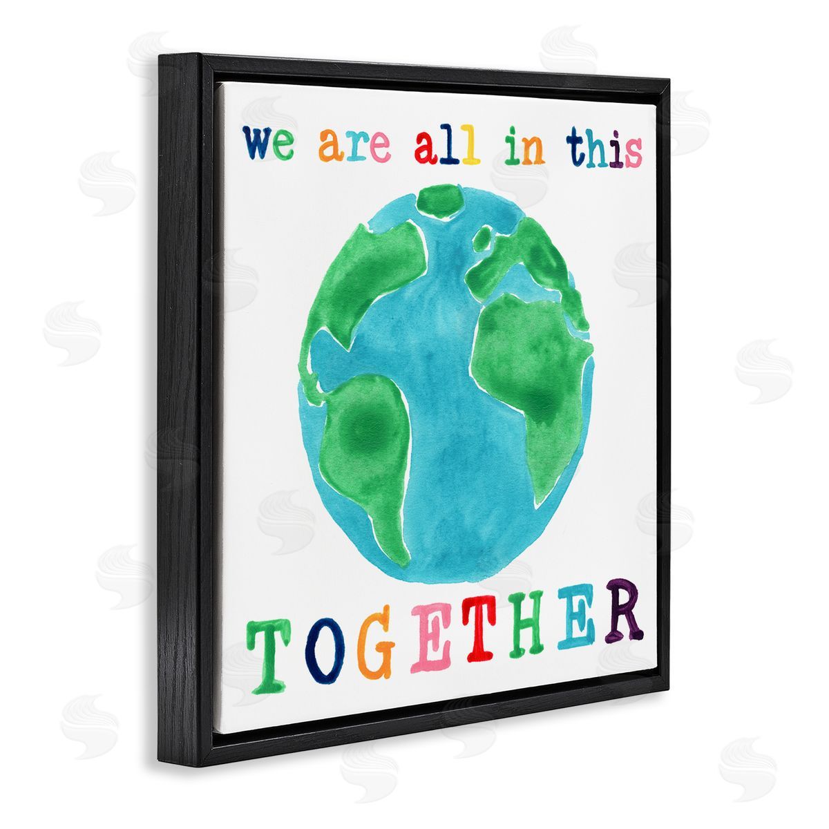 Colorful In This Together Black Floating Frame Canvas Wall Art, Home Decor by June Erica Vess