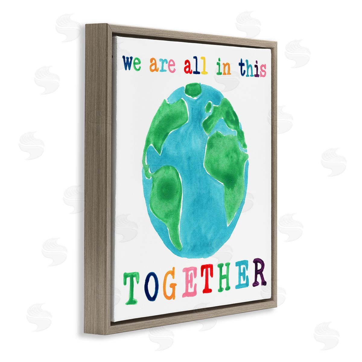 Colorful In This Together Brown Floating Frame Canvas Wall Art, Home Decor by June Erica Vess