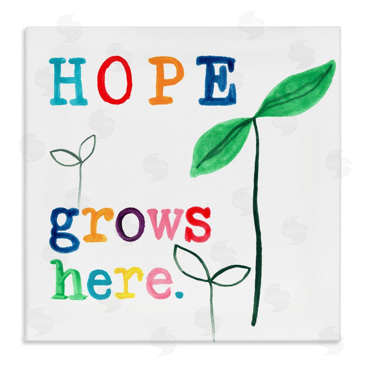 Hope Grows Here Colorful Canvas Wall Art, Home Decor by June Erica Vess