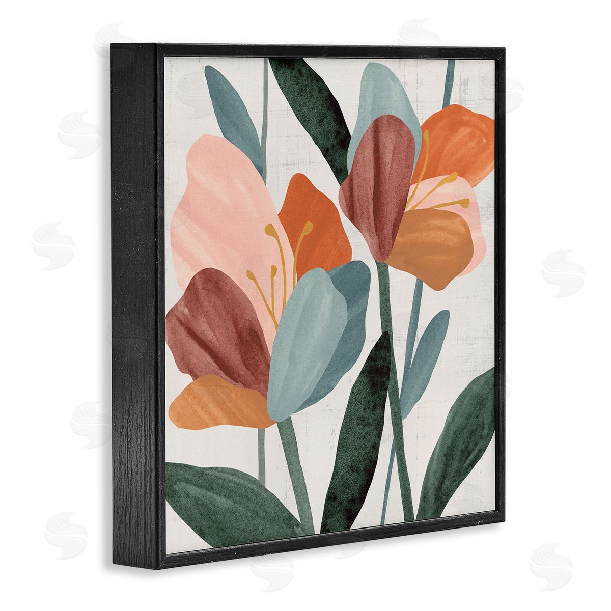 Abstract Azalea Flower Petals Black Frame Print Wall Art, Home Decor by Annie Warren