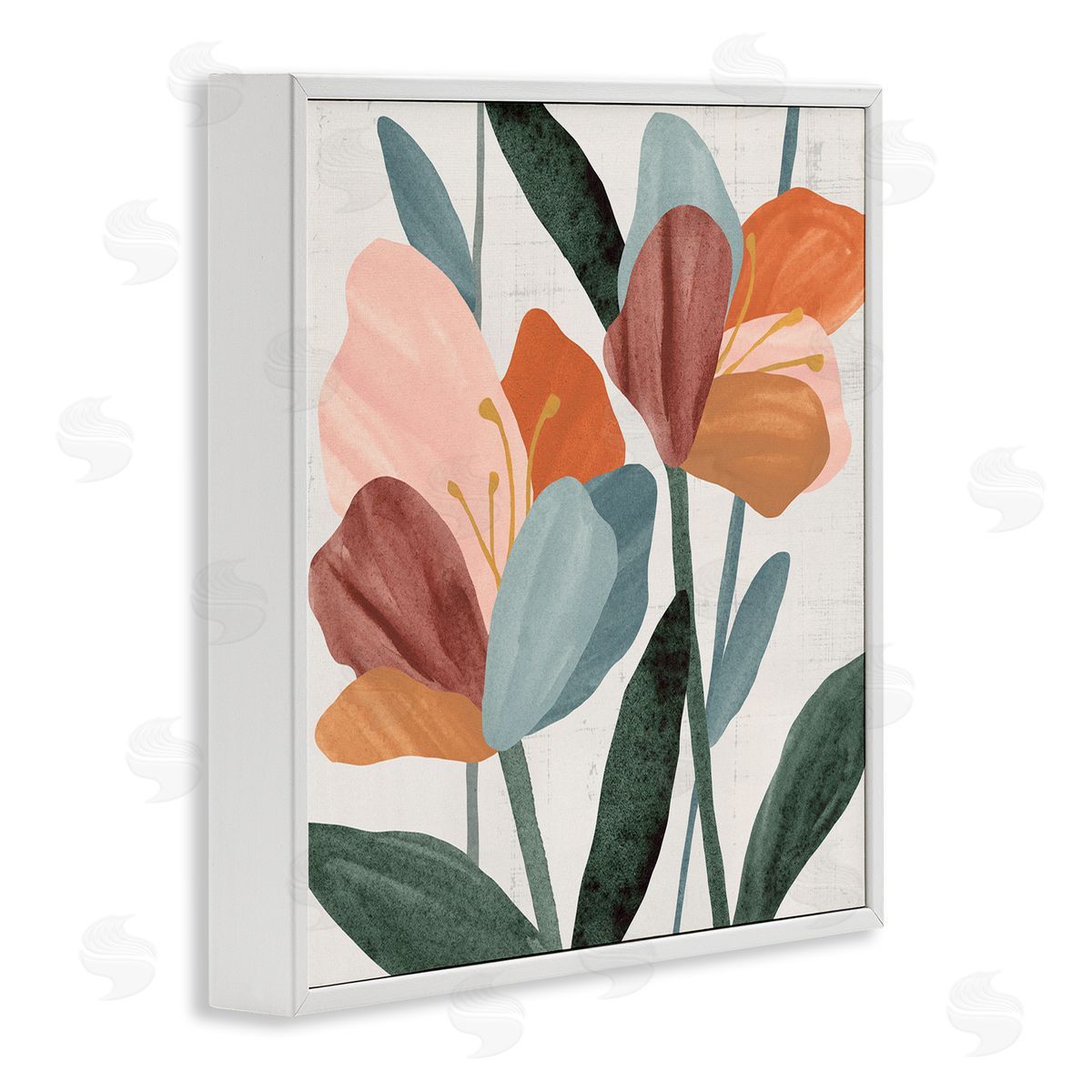 Abstract Azalea Flower Petals White Frame Print Wall Art, Home Decor by Annie Warren
