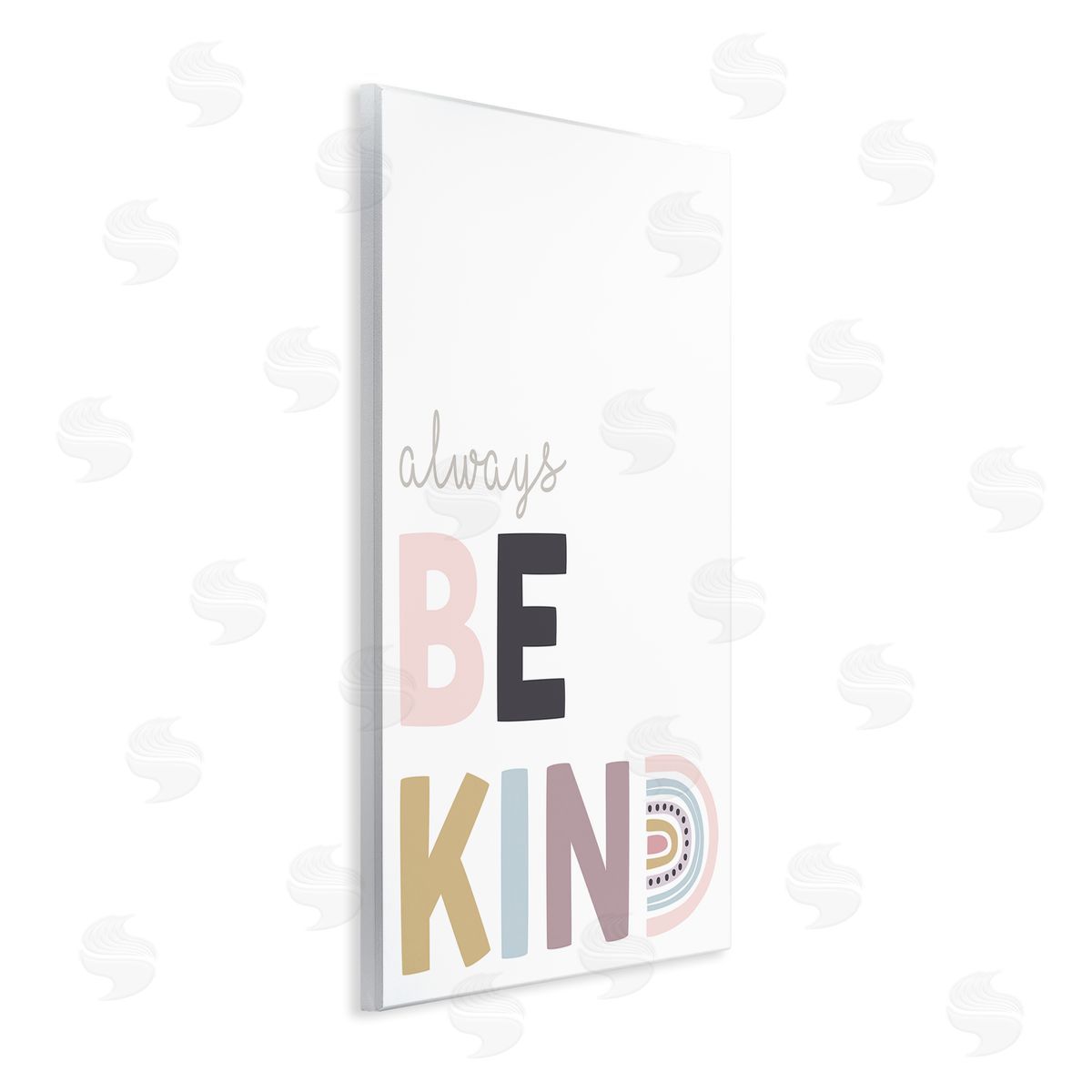 Angela Nickeas Always Be Kind Rainbow Typography Wall Plaque Art