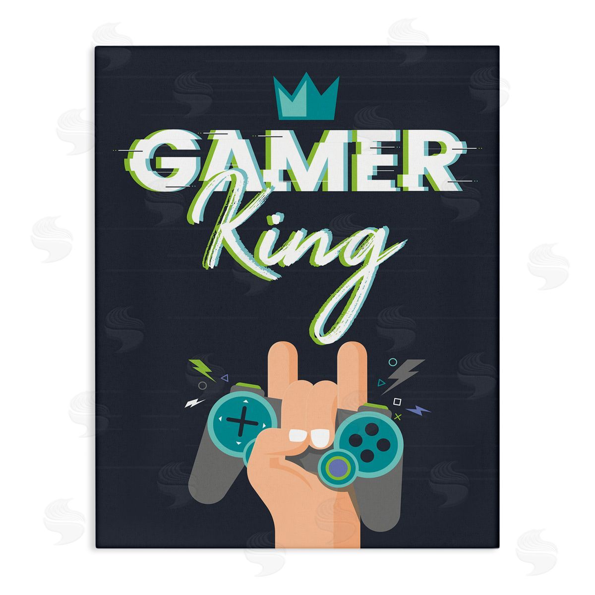 Angela Nickeas Gamer King Video Game Phrase Canvas Wall Art