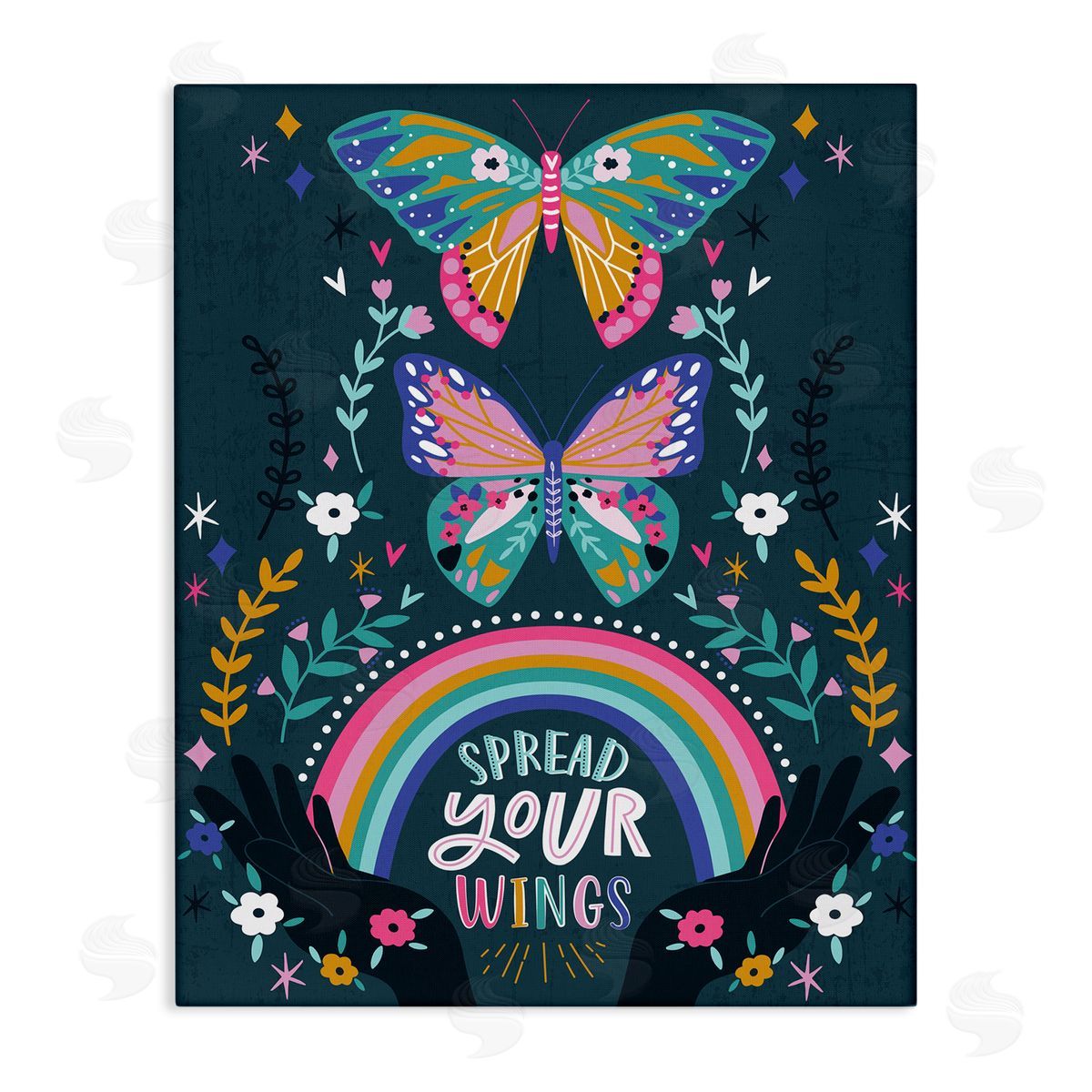 Angela Nickeas Spread Your Wings Butterfly Quote Canvas Wall Art