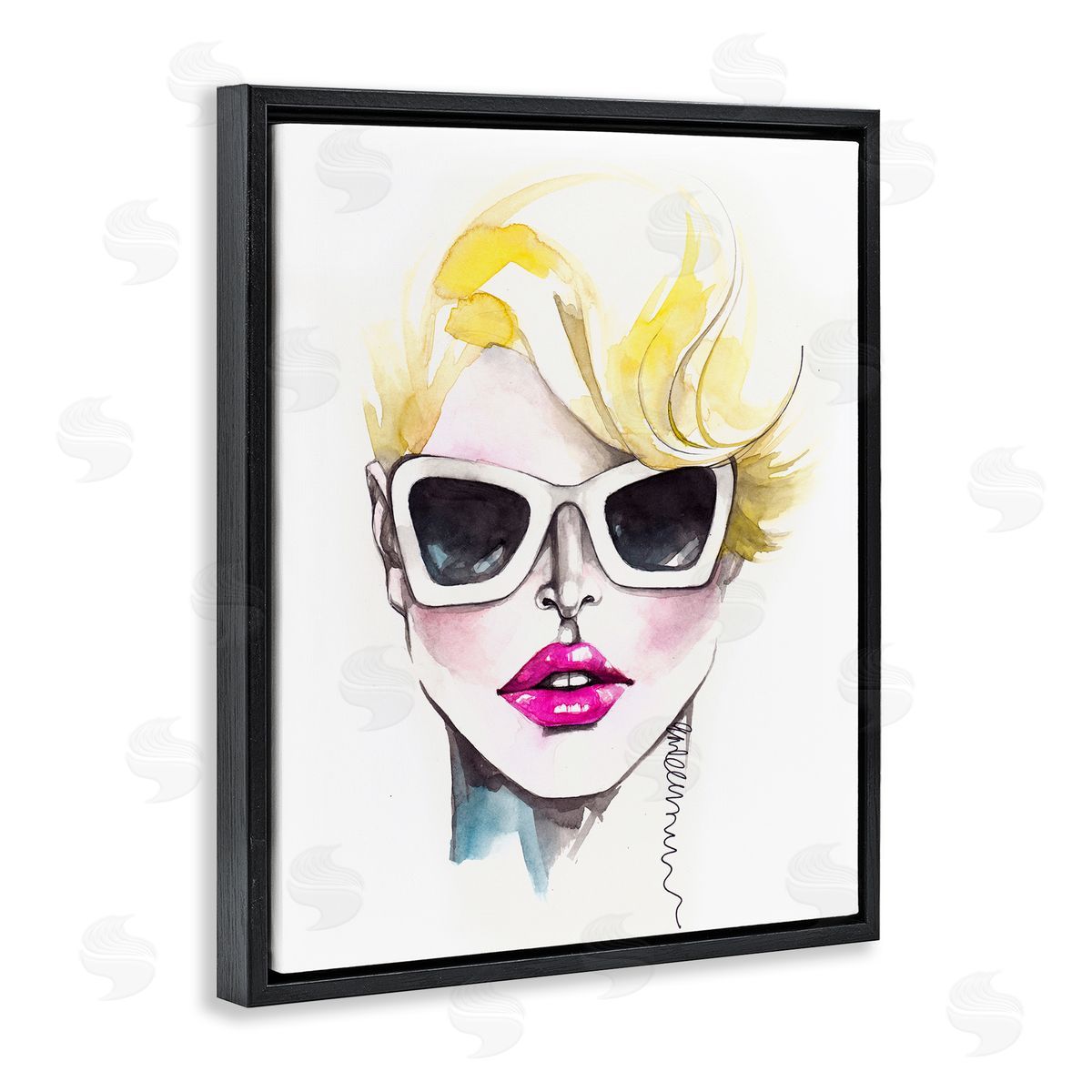 Elisaveta Stoilova Female Fashion Portrait Sunglasses Black Floater Frame Canvas Art