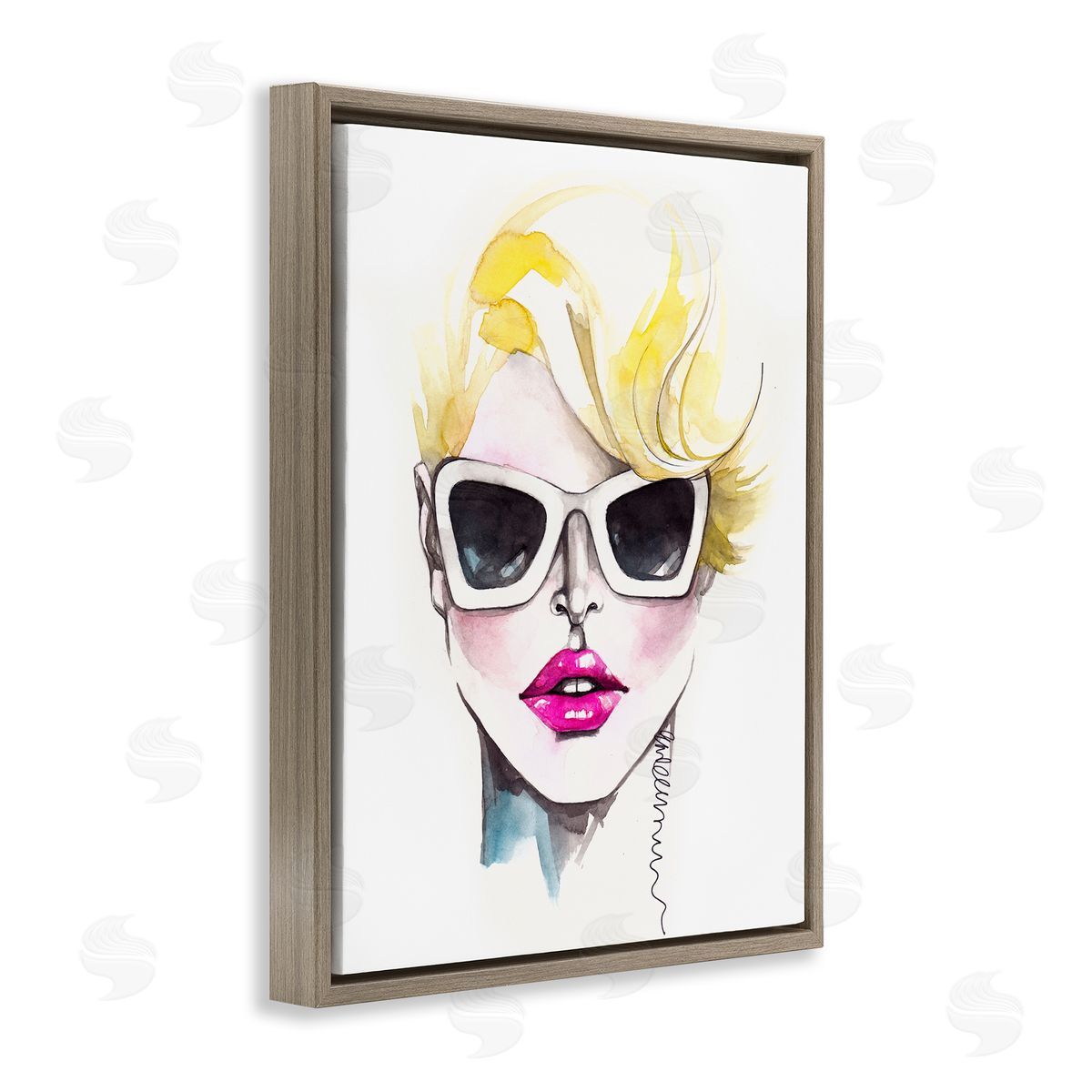 Elisaveta Stoilova Female Fashion Portrait Sunglasses Brown Floater Frame Canvas Art