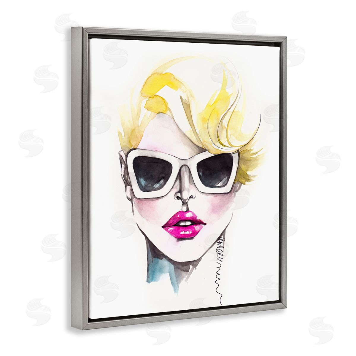 Elisaveta Stoilova Female Fashion Portrait Sunglasses Gray Floater Frame Canvas Art