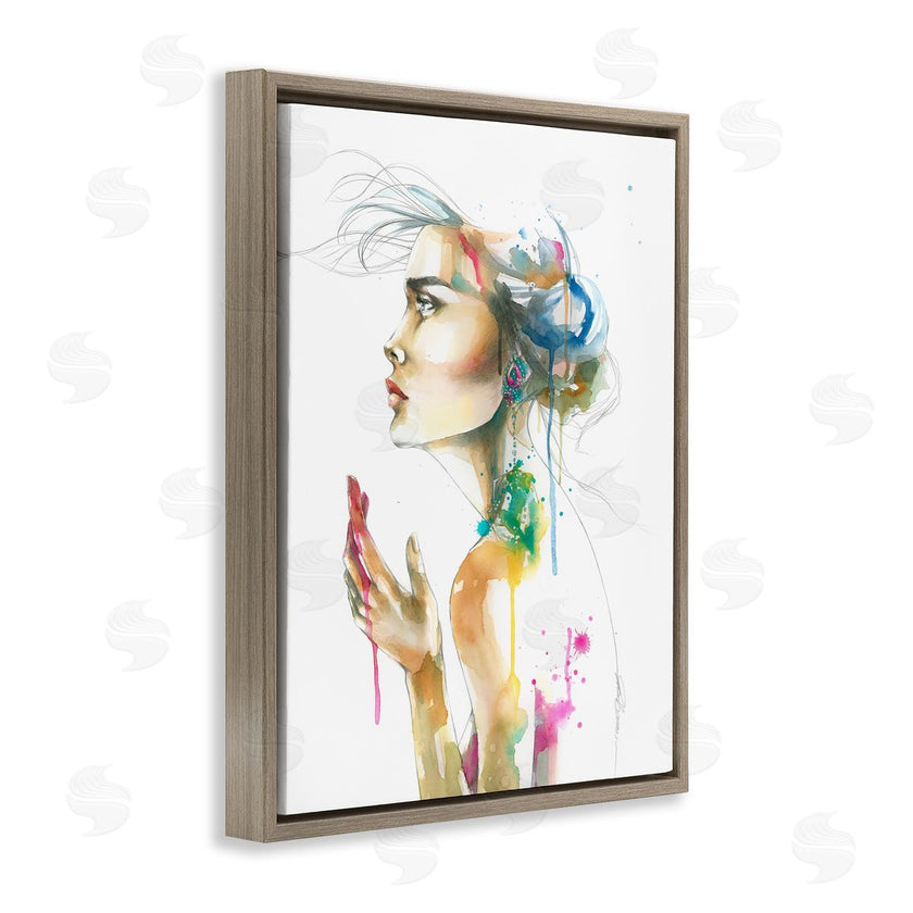 Elisaveta Stoilova | Abstract Watercolor Female Side Portrait
