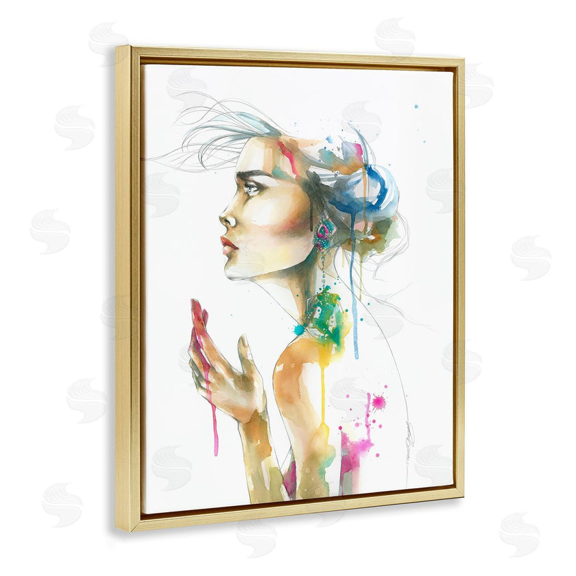 Elisaveta Stoilova | Abstract Watercolor Female Side Portrait