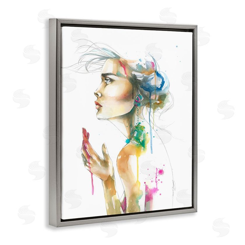Elisaveta Stoilova | Abstract Watercolor Female Side Portrait