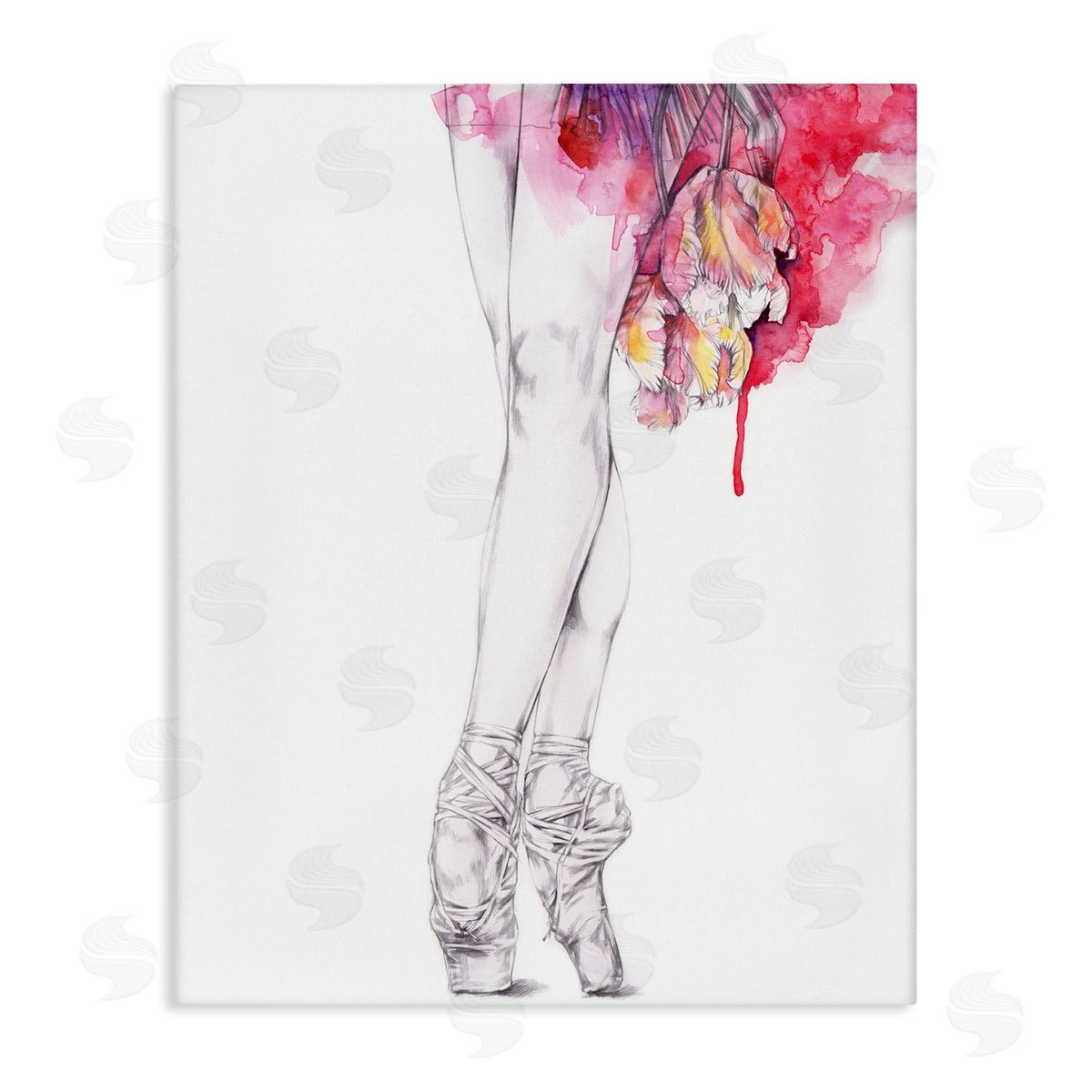 Elisaveta Stoilova Ballerina Pointed Toes Watercolor Tutu Canvas Wall Art