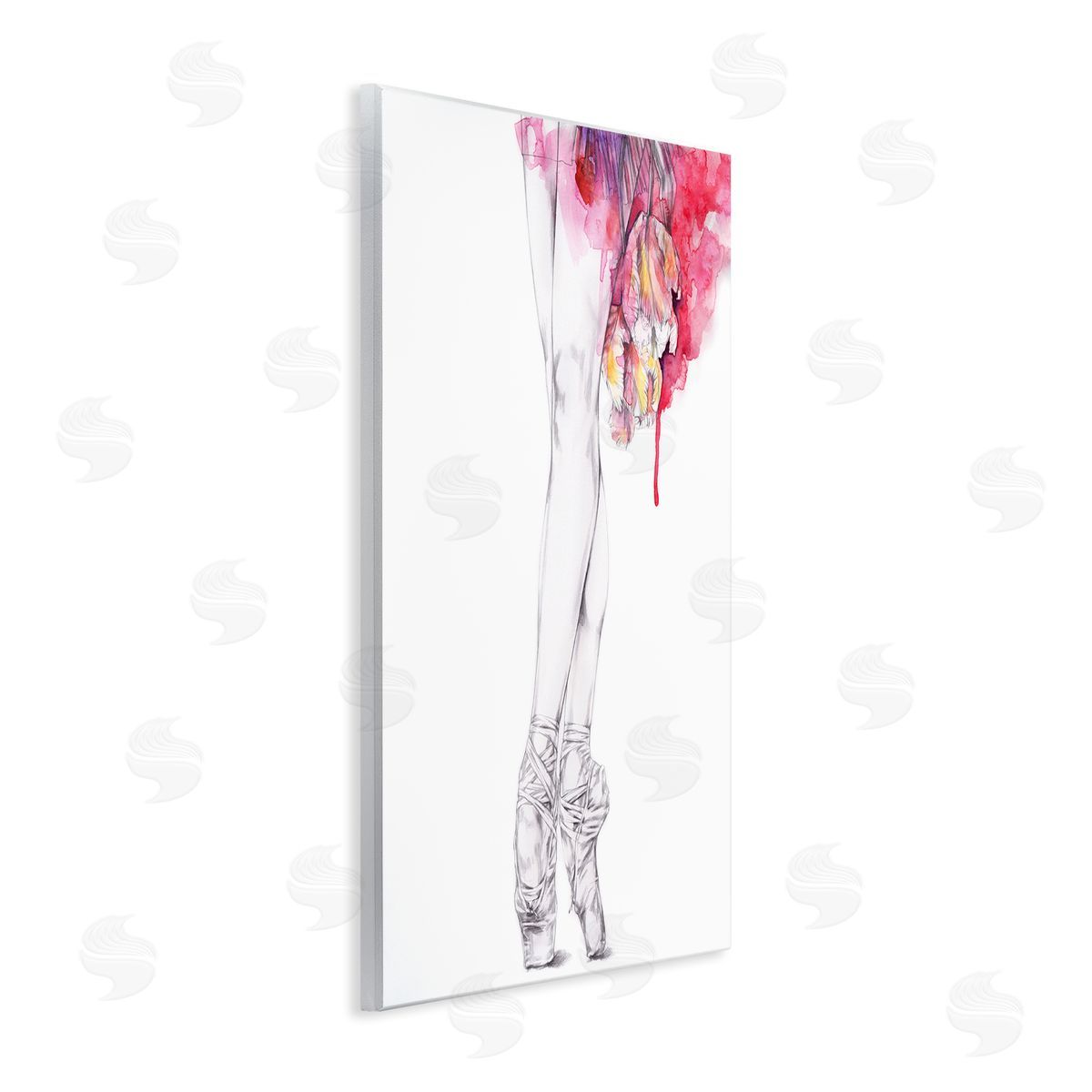 Elisaveta Stoilova Ballerina Pointed Toes Watercolor Tutu Wall Plaque Art