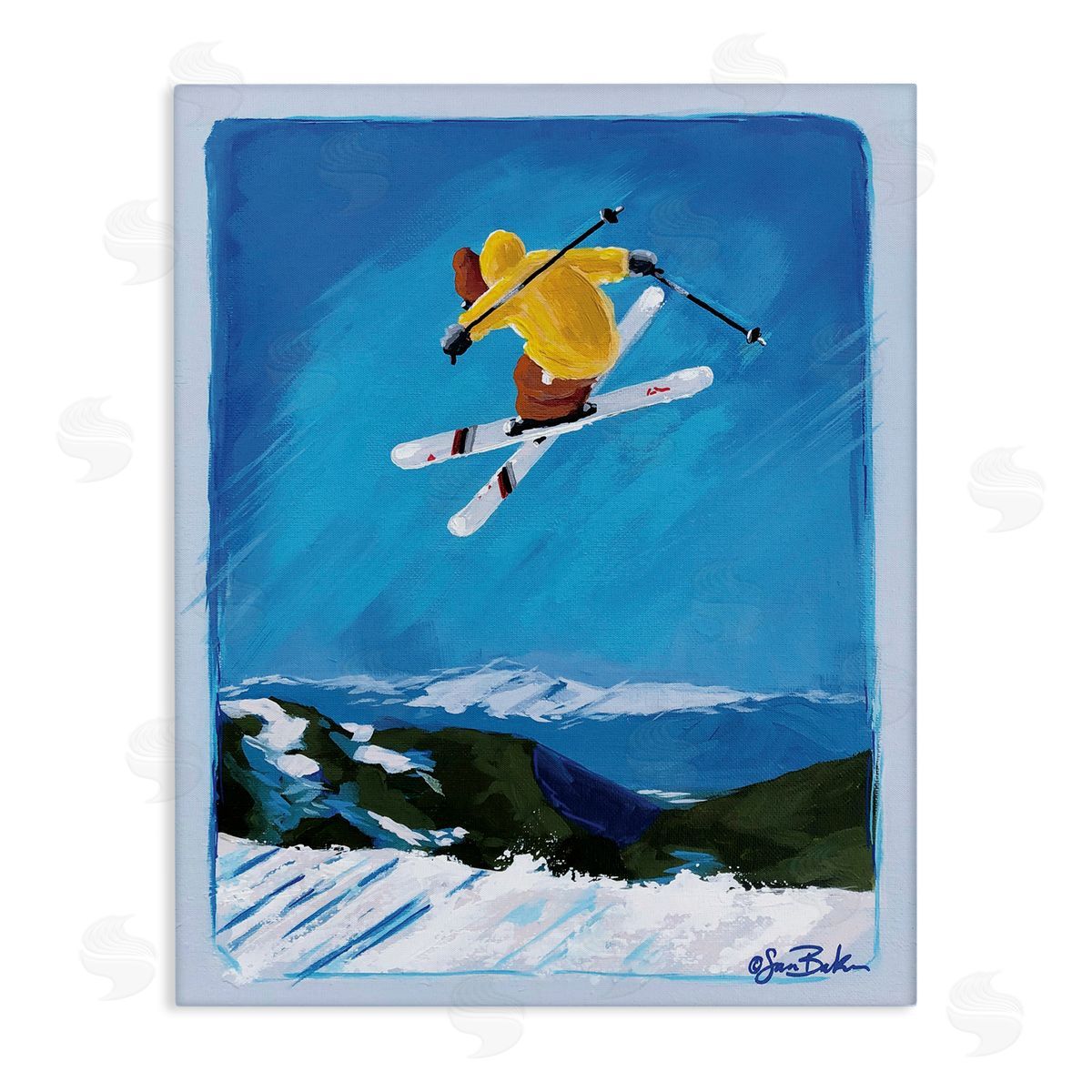 Sara Baker Winter Ski Jump Sports  Canvas Wall Art