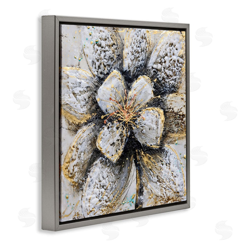 Britt Hallowell | Gold White Textured Flower Petals