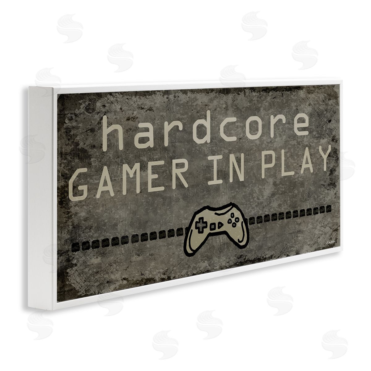 Denise Sullivan Hardcore Gamer In Play Controller White Framed Giclee Wall Art