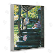 Heide Presse | Girl Sitting on Porch with Quilt