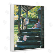 Heide Presse | Girl Sitting on Porch with Quilt