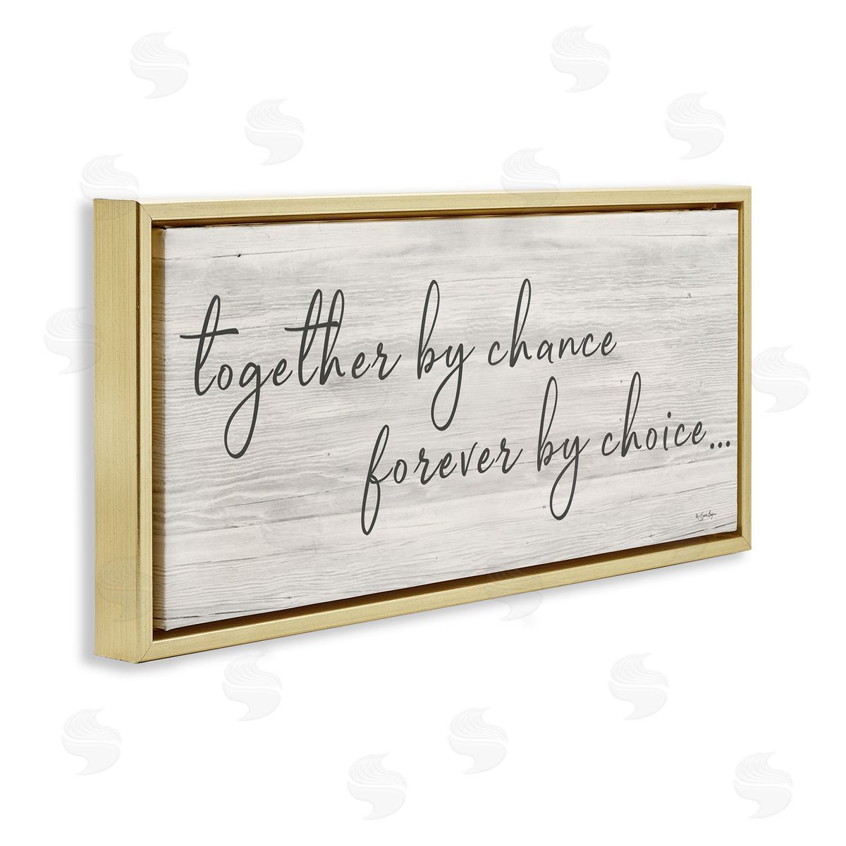 Susie Boyer Together By Chance Romantic Phrase Gold Floater Frame Canvas Art