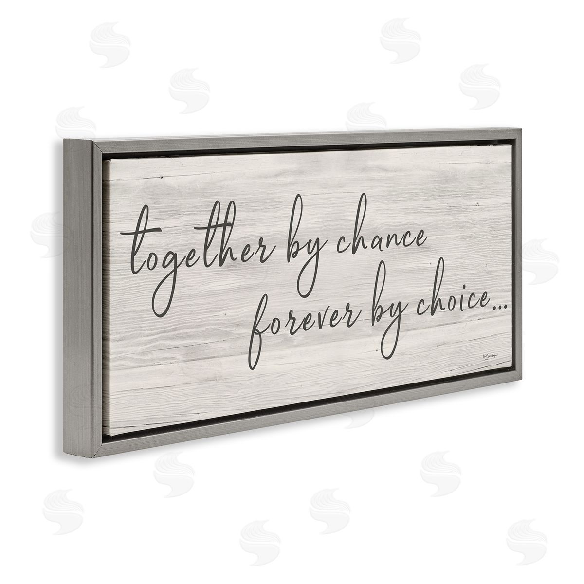 Susie Boyer Together By Chance Romantic Phrase Gray Floater Frame Canvas Art