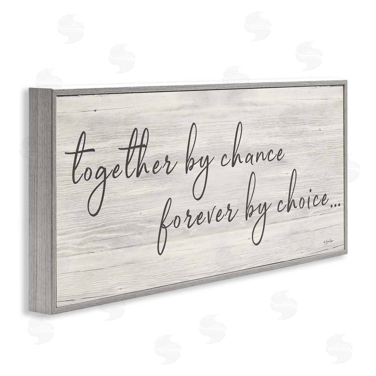 Susie Boyer Together By Chance Romantic Phrase Gray Framed Giclee Wall Art