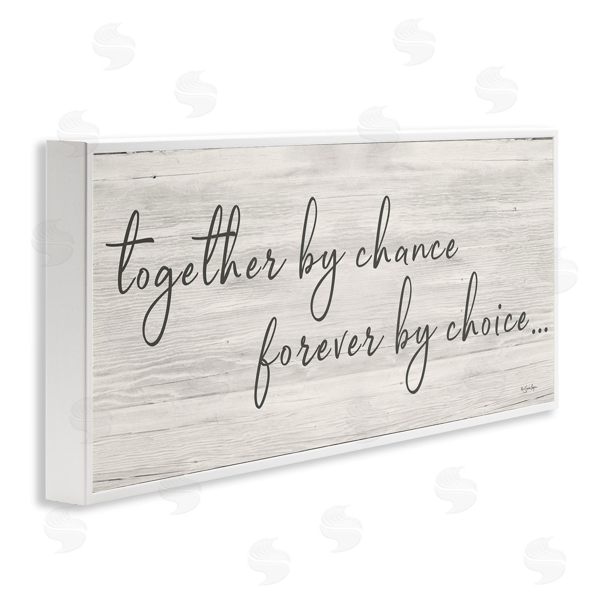 Susie Boyer Together By Chance Romantic Phrase White Framed Giclee Wall Art