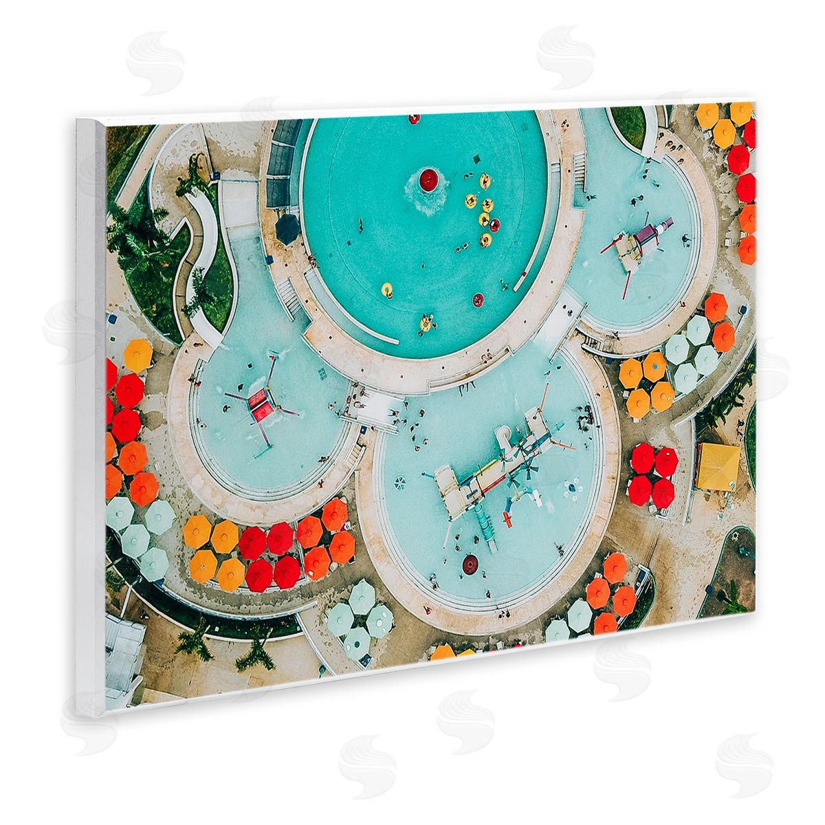 Ziwei Li Tropical Pool Resort Circles  Wall Plaque Art