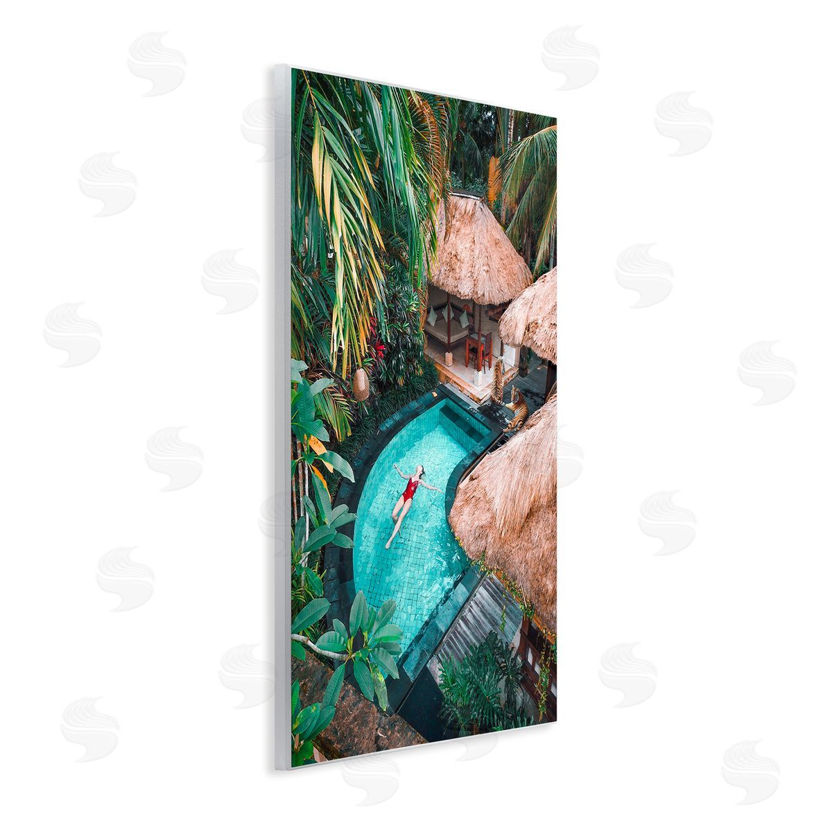 Ziwei Li Female Tropical Pool Jungle Wall Plaque Art
