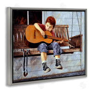 Jim Daly | Boy Guitar Porch Swing Painting