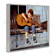 Jim Daly | Boy Guitar Porch Swing Painting