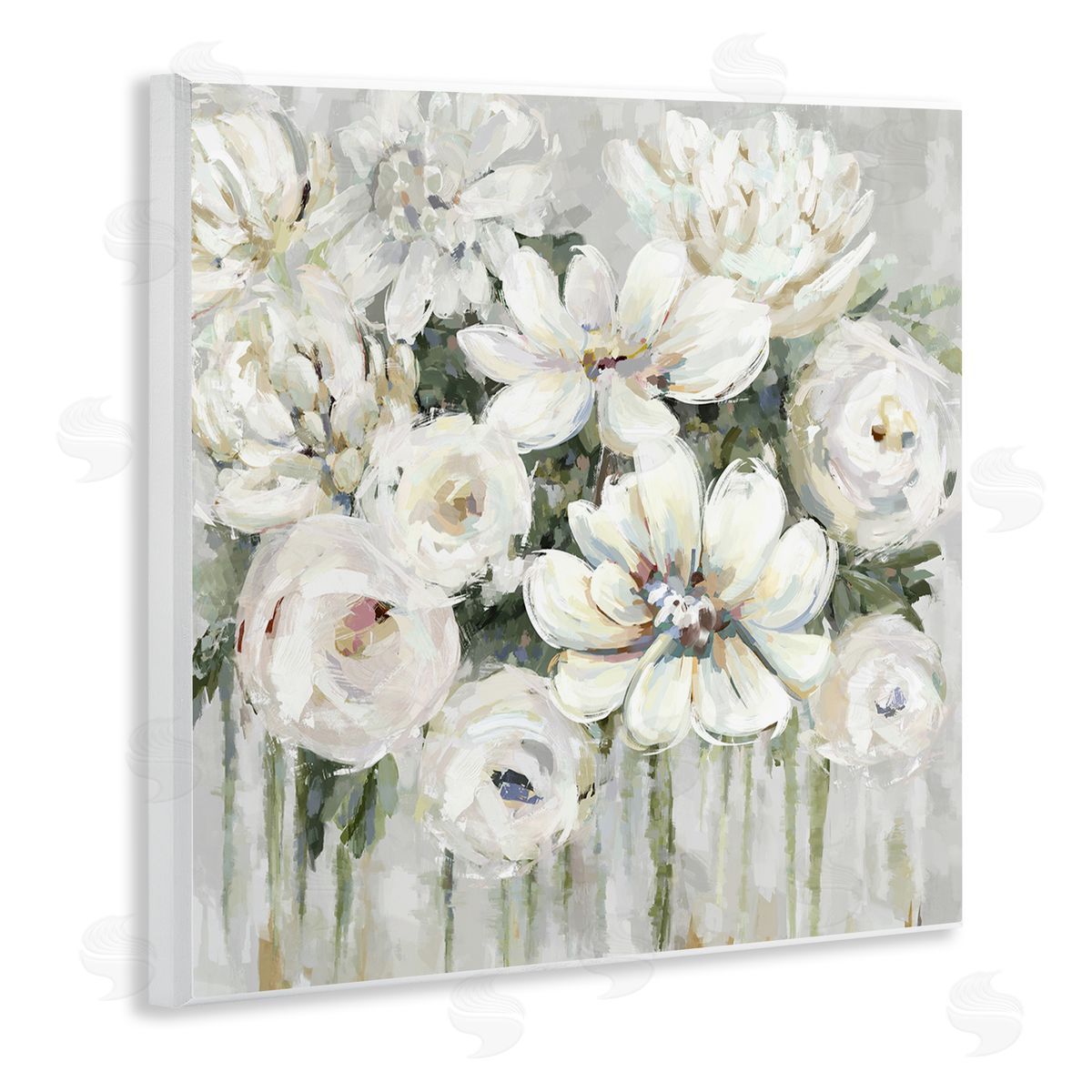 Abstract Bouquet with Greenery Wood Plaque Wall Art, Home Decor by Carson Lyons