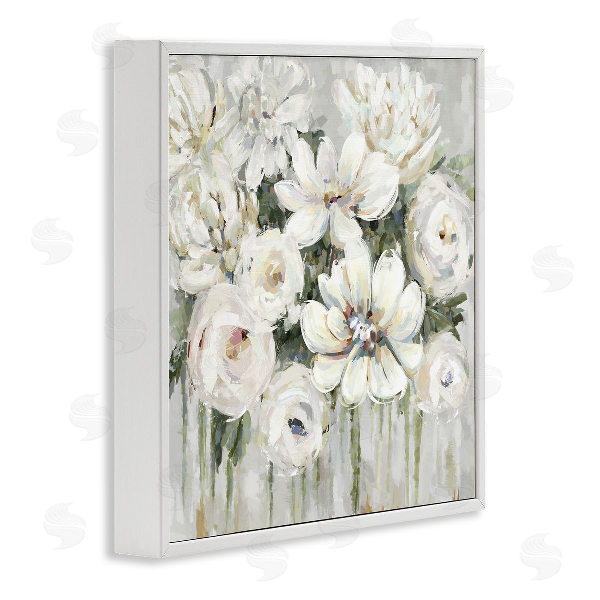 Abstract Bouquet with Greenery White Frame Print Wall Art, Home Decor by Carson Lyons