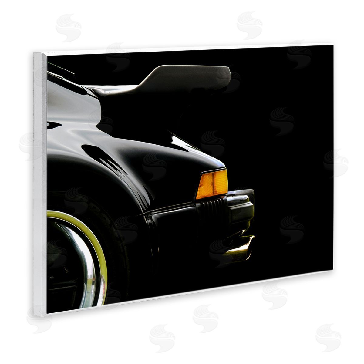 Clive Branson Black Orange Sports Car Detail Wall Plaque Art