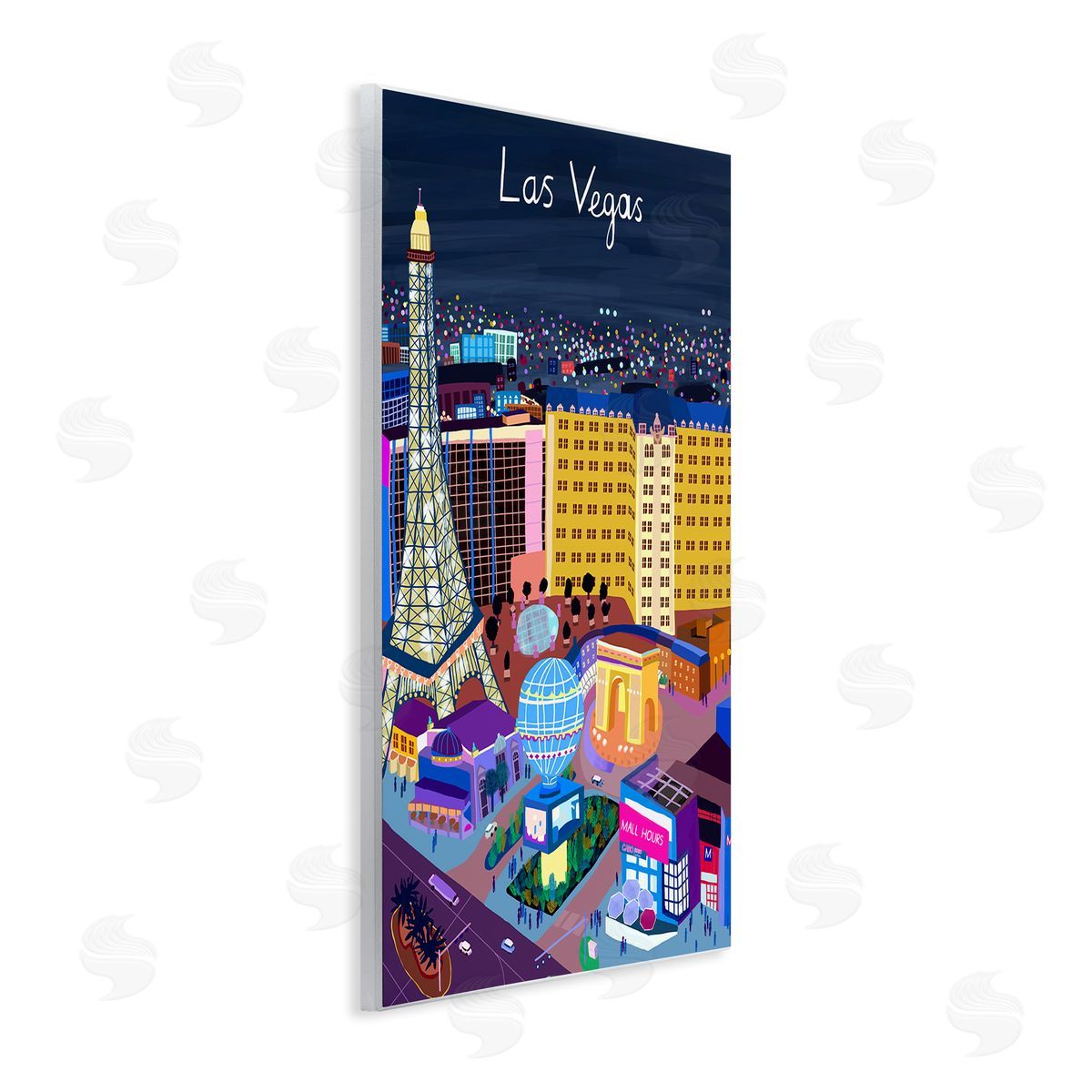 Carla Daly Playful Vegas California Landmarks Illustration Wall Plaque Art