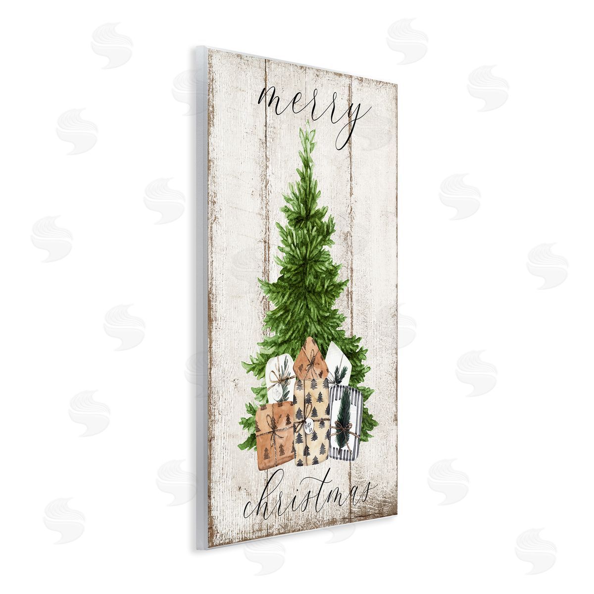 Rustic Distressed Christmas Tree Wood Plaque Wall Art, Home Decor by Deborah Brown