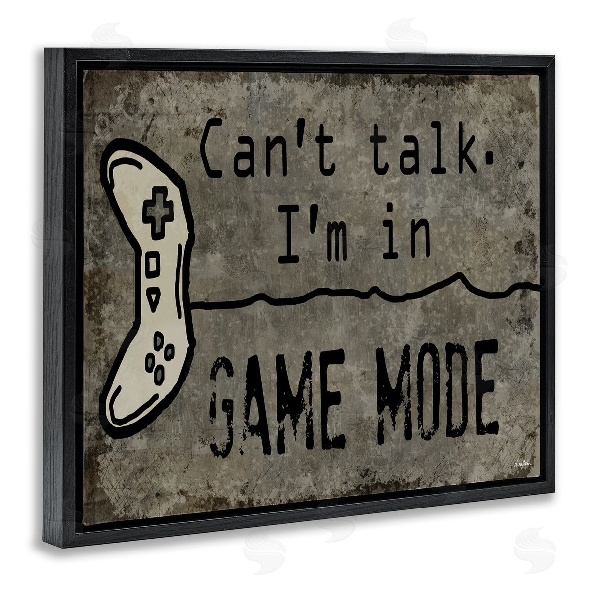 Denise Sullivan Can't Talk Game Mode Quote Black Floater Frame Canvas Art