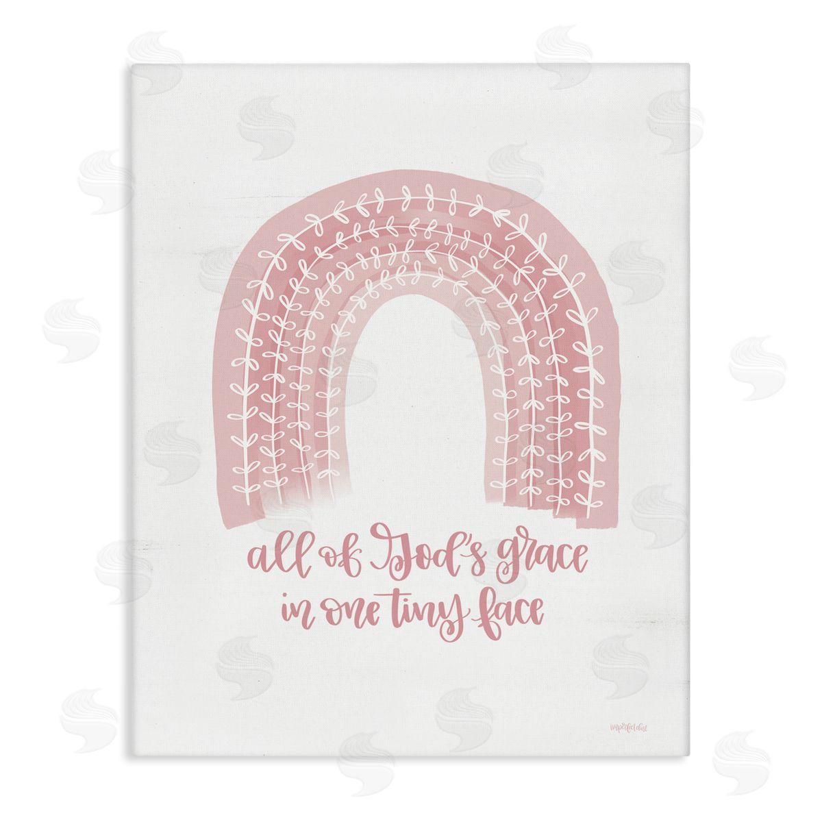 Imperfect Dust God's Grace Phrase Pink Rainbow Canvas Wall Art