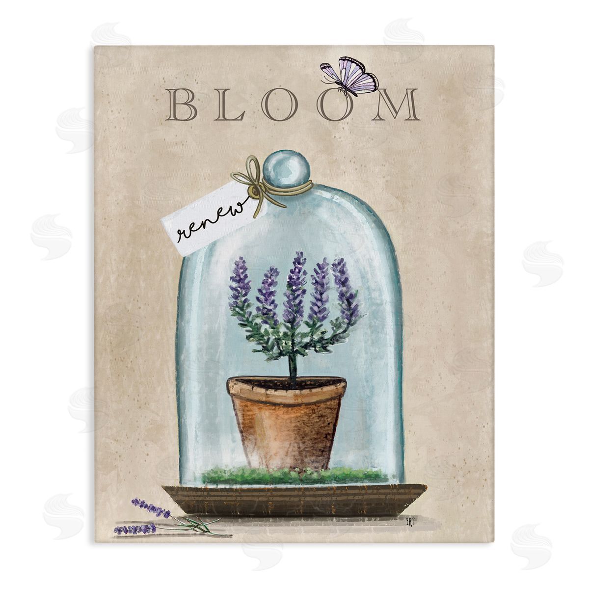 Elizabeth Tyndall Bloom and Renew Lavender Cloche Canvas Wall Art