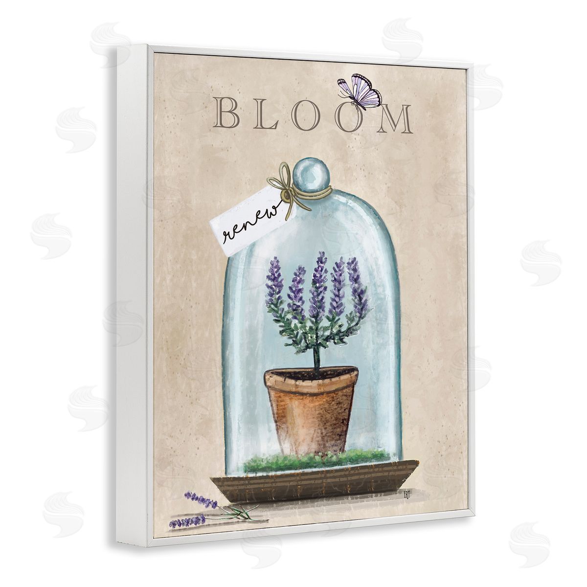 Elizabeth Tyndall Bloom and Renew Lavender Cloche White Framed Giclee Wall Art