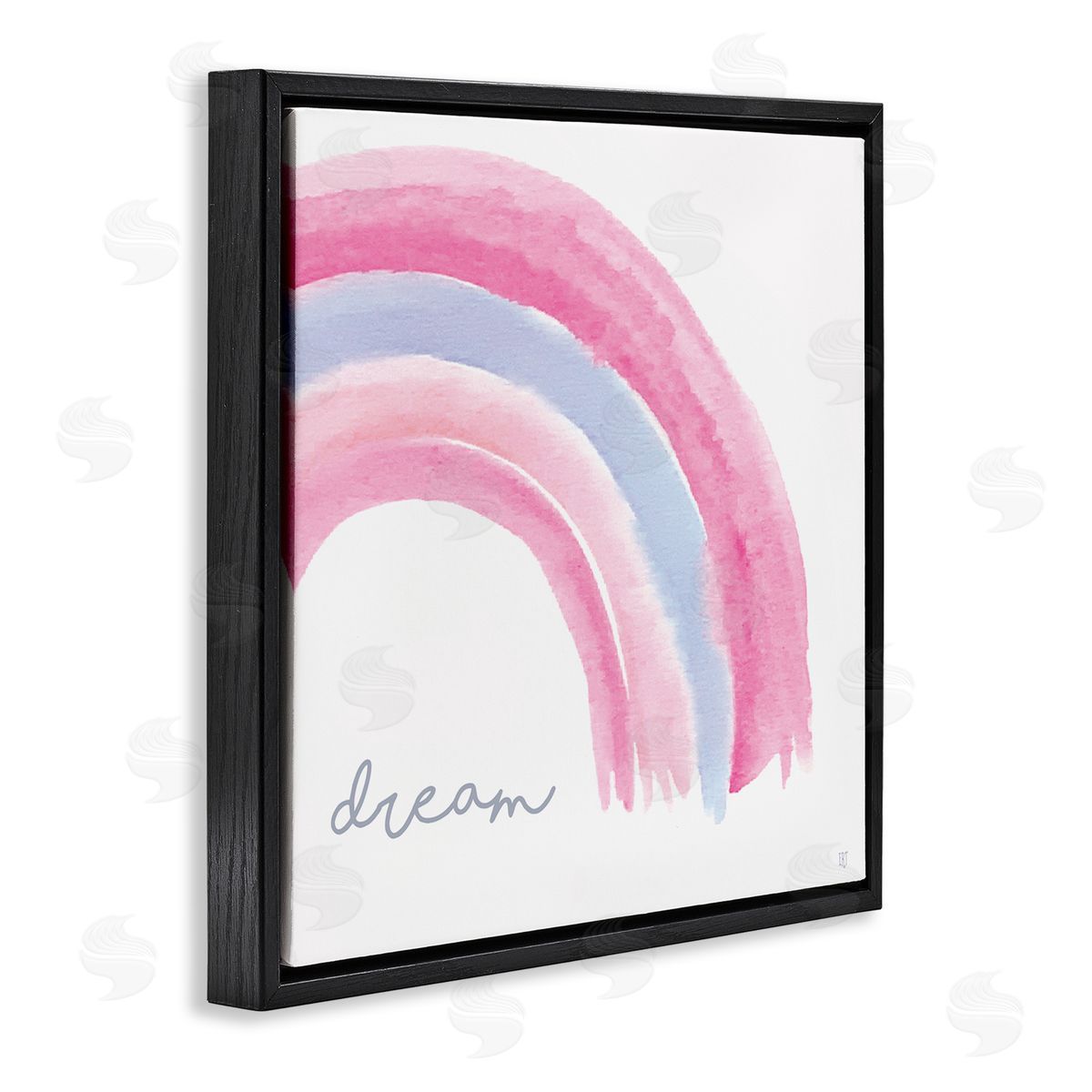 Elizabeth Tyndall Dream Watercolor Purple Pink Rainbow Black Floater Frame Canvas Art