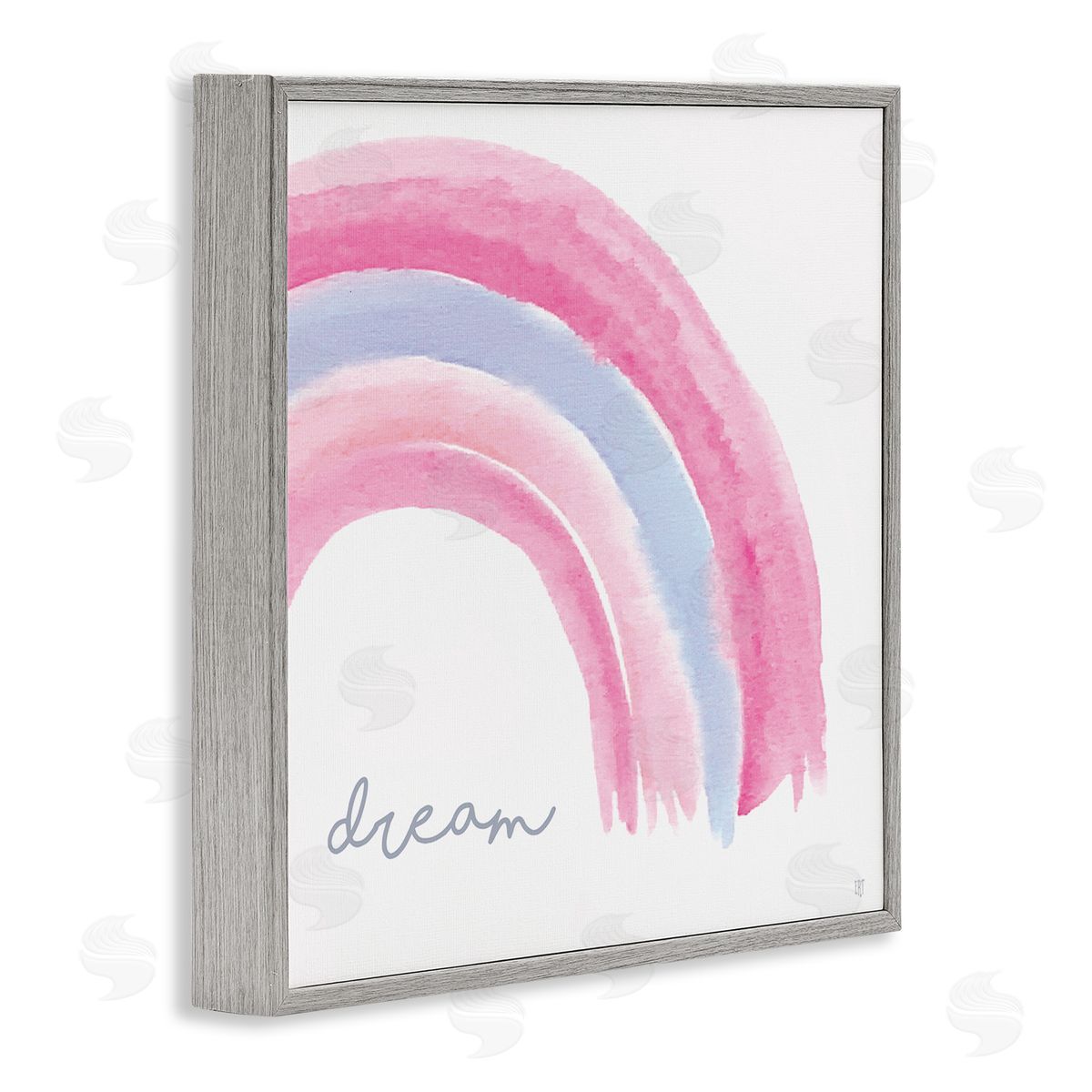Elizabeth Tyndall Dream Watercolor Purple Pink Rainbow Gray Framed Giclee Wall Art