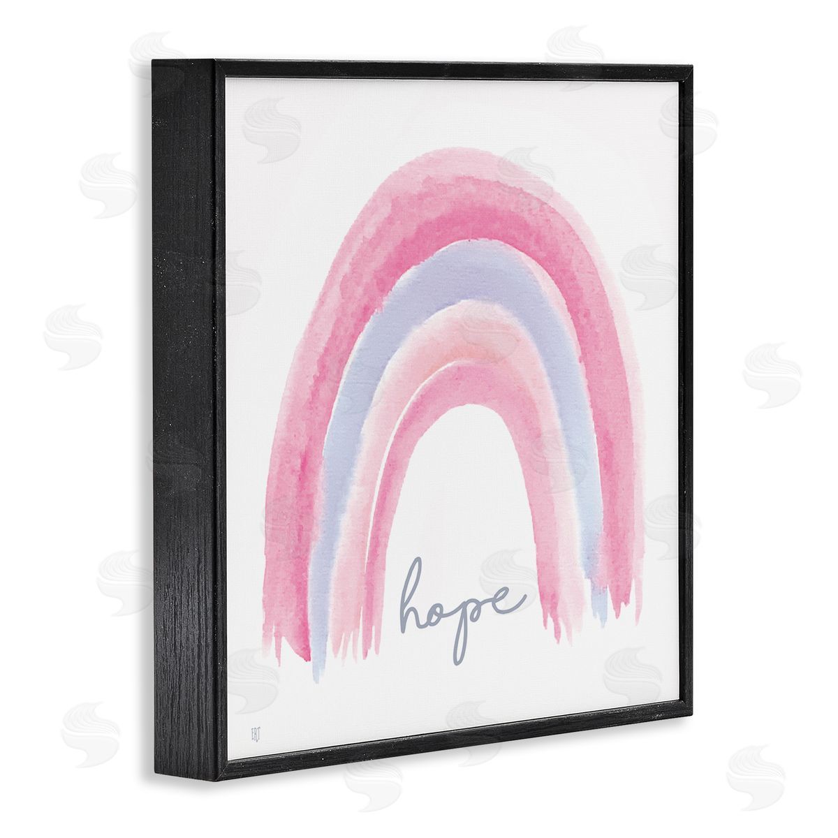 Elizabeth Tyndall Hope Watercolor Pink Purple Rainbow Black Framed Giclee Wall Art