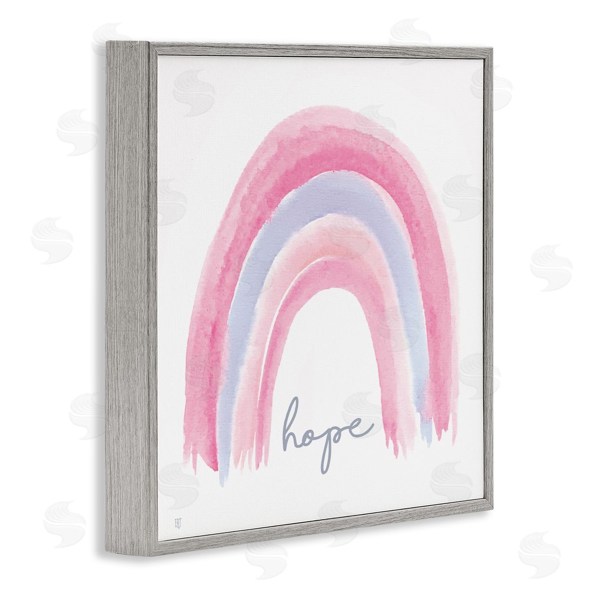 Elizabeth Tyndall Hope Watercolor Pink Purple Rainbow Gray Framed Giclee Wall Art